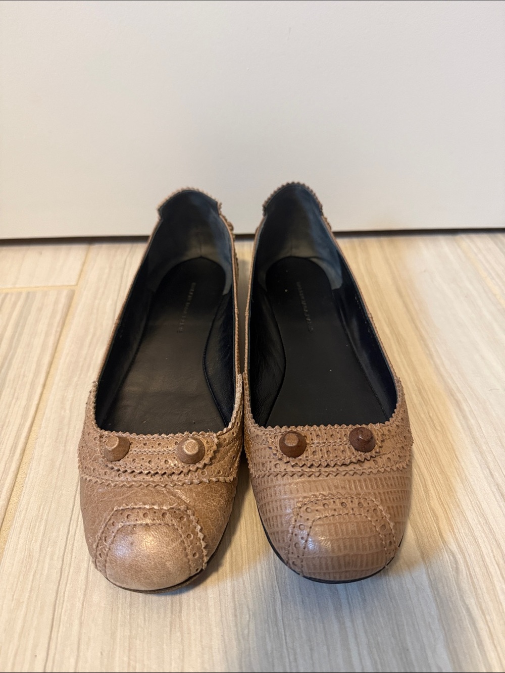 Balenciaga Arena Studded Brogue Ballet Flats